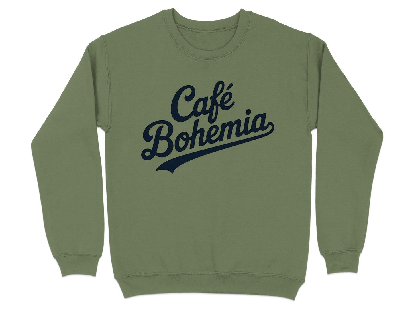 Café Bohemia Text Print Green Cozy Sweatshirt Product Type