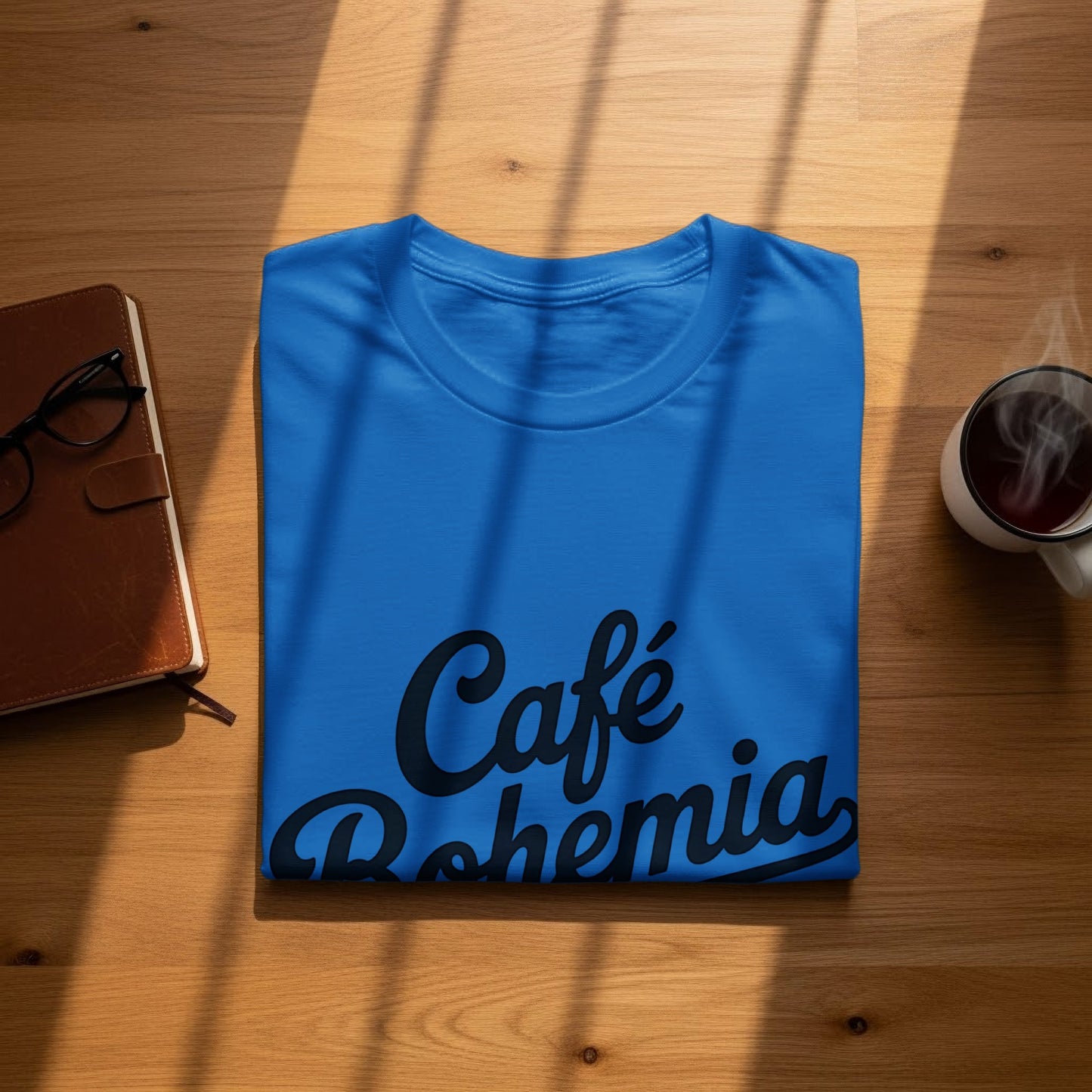 Café Bohemia Blue Graphic T-Shirt for Casual Wear product type