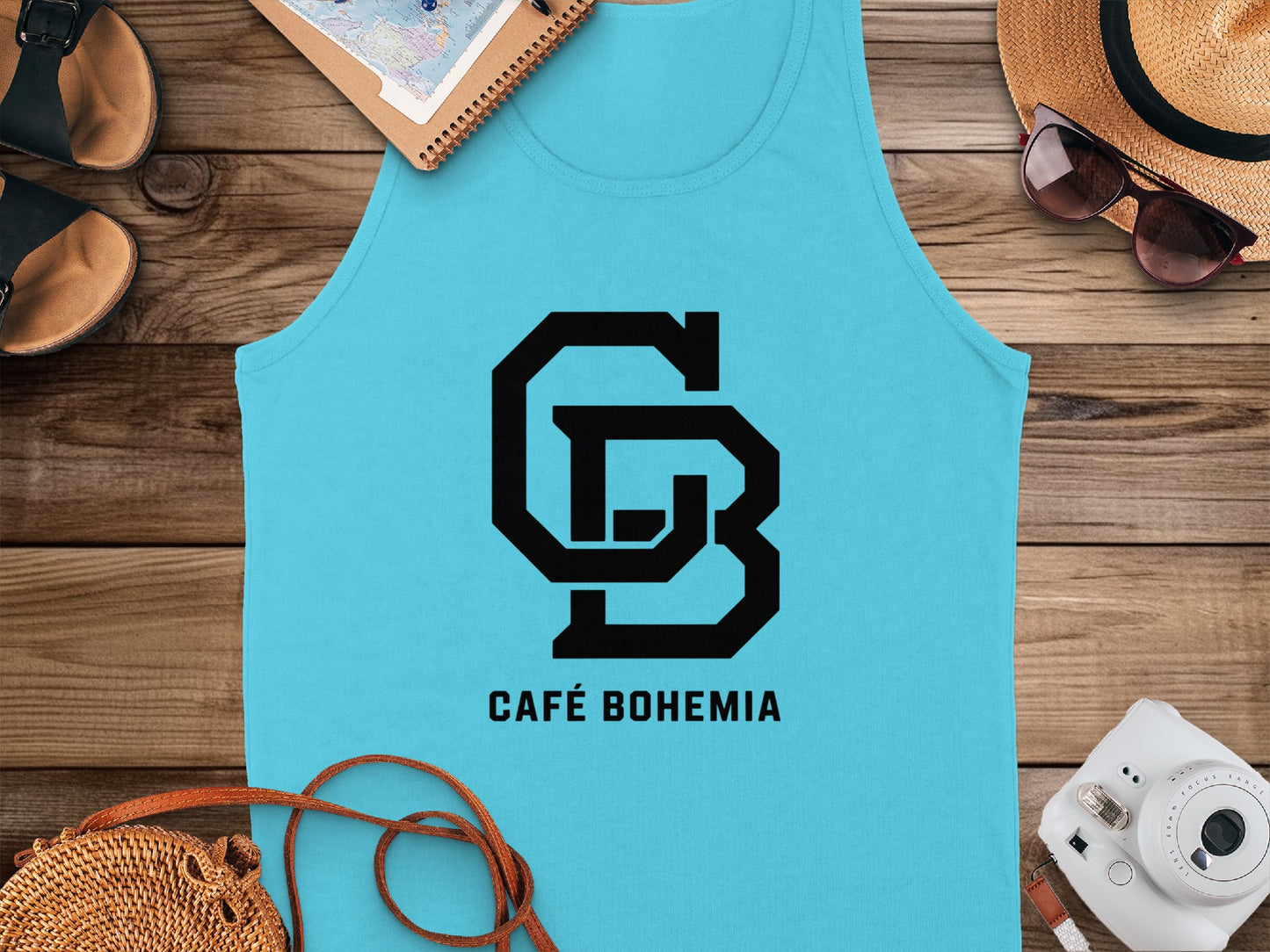 Trendy Blue Cafe Bohemia Design Tank Top product