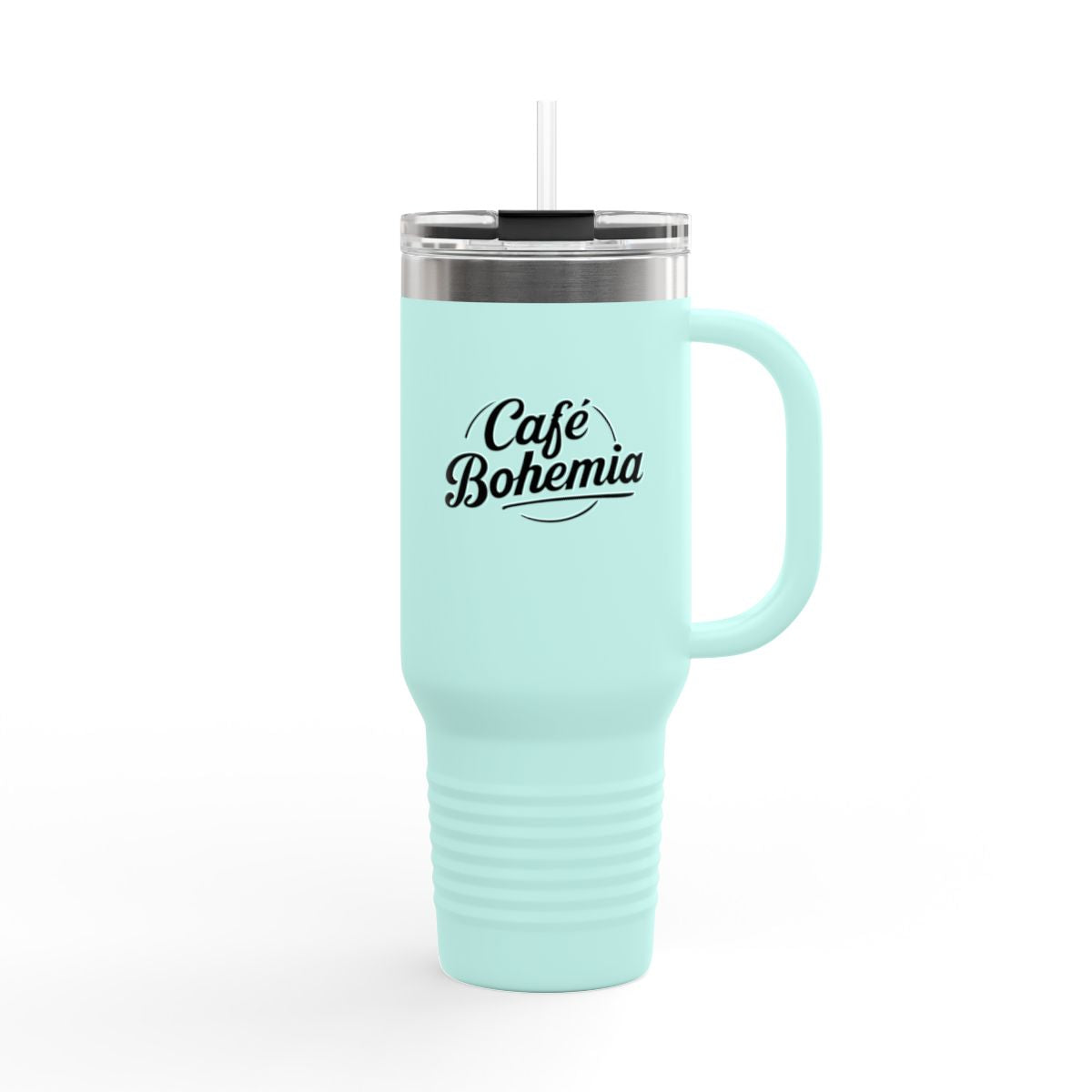 Cafe Bohemia Travel Mug with Handle and Lid