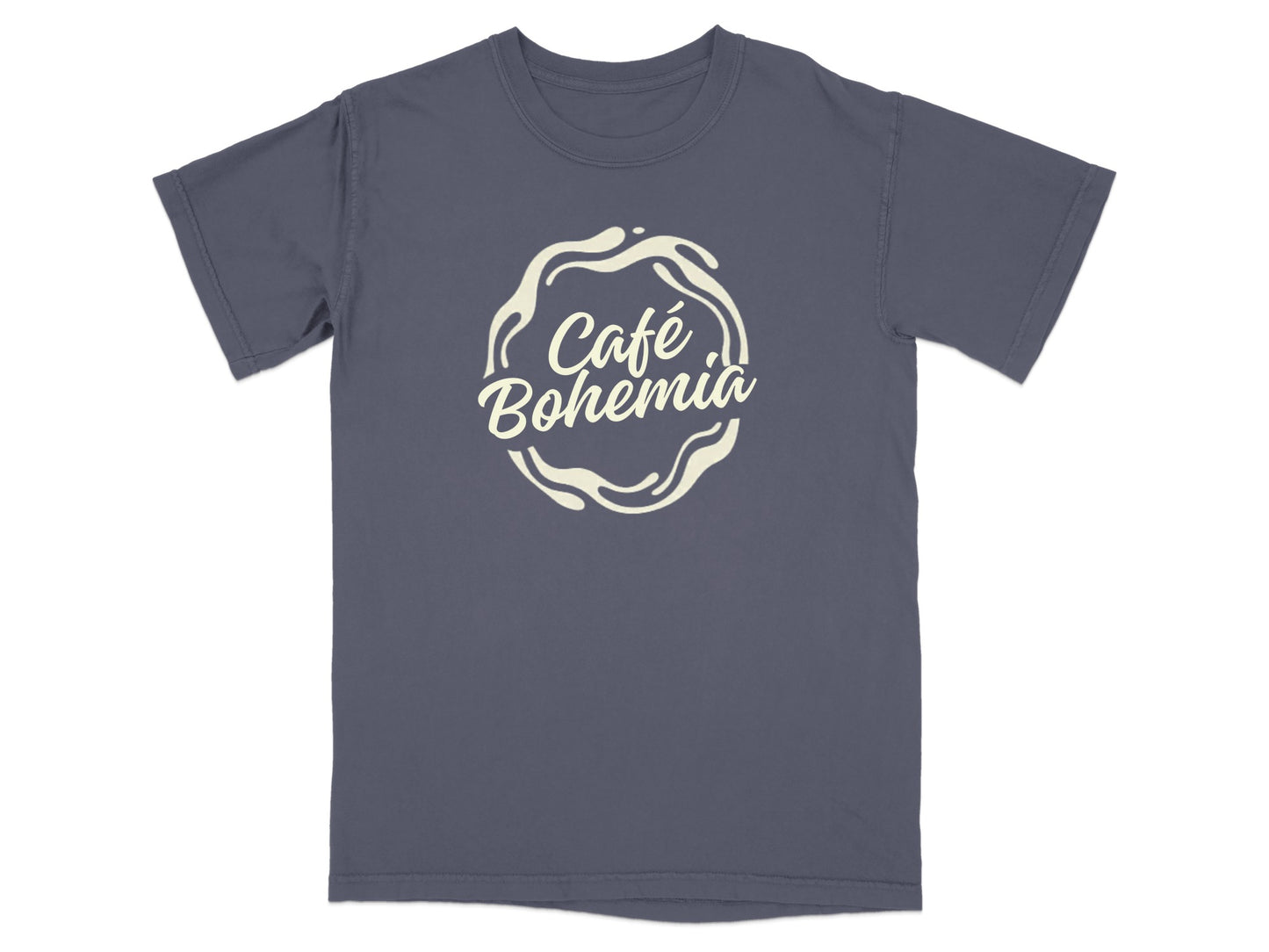 Café Bohemia Splash Design Dark Grey Cream Print product