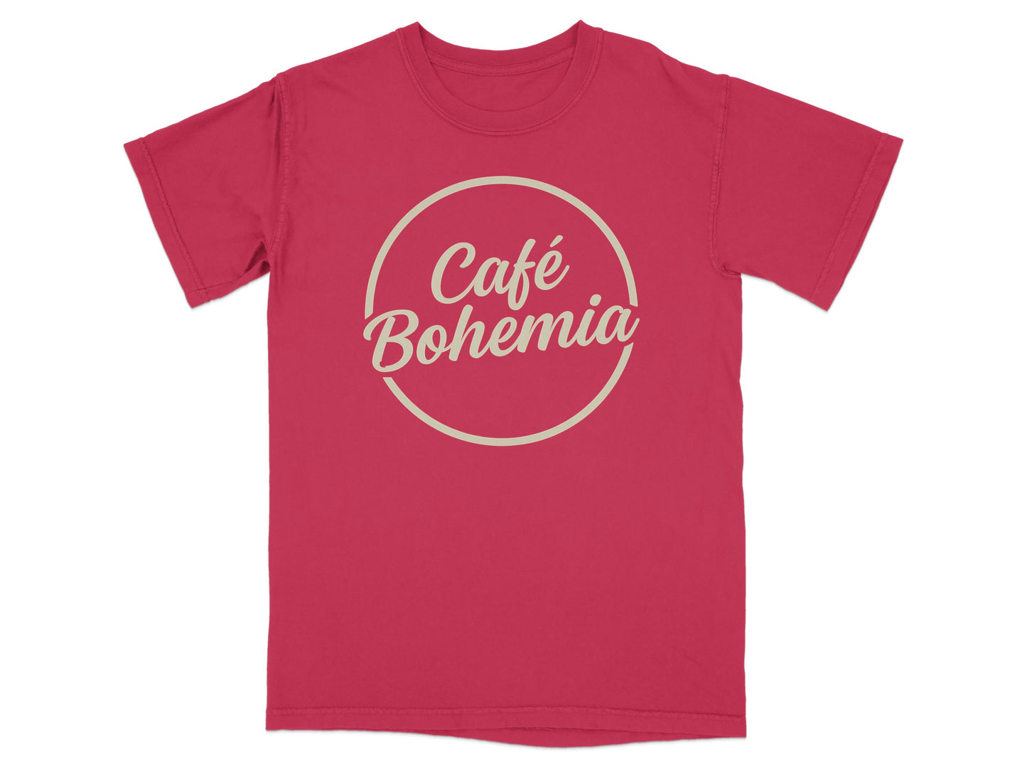 Red Café Bohemia circle design short sleeve product type