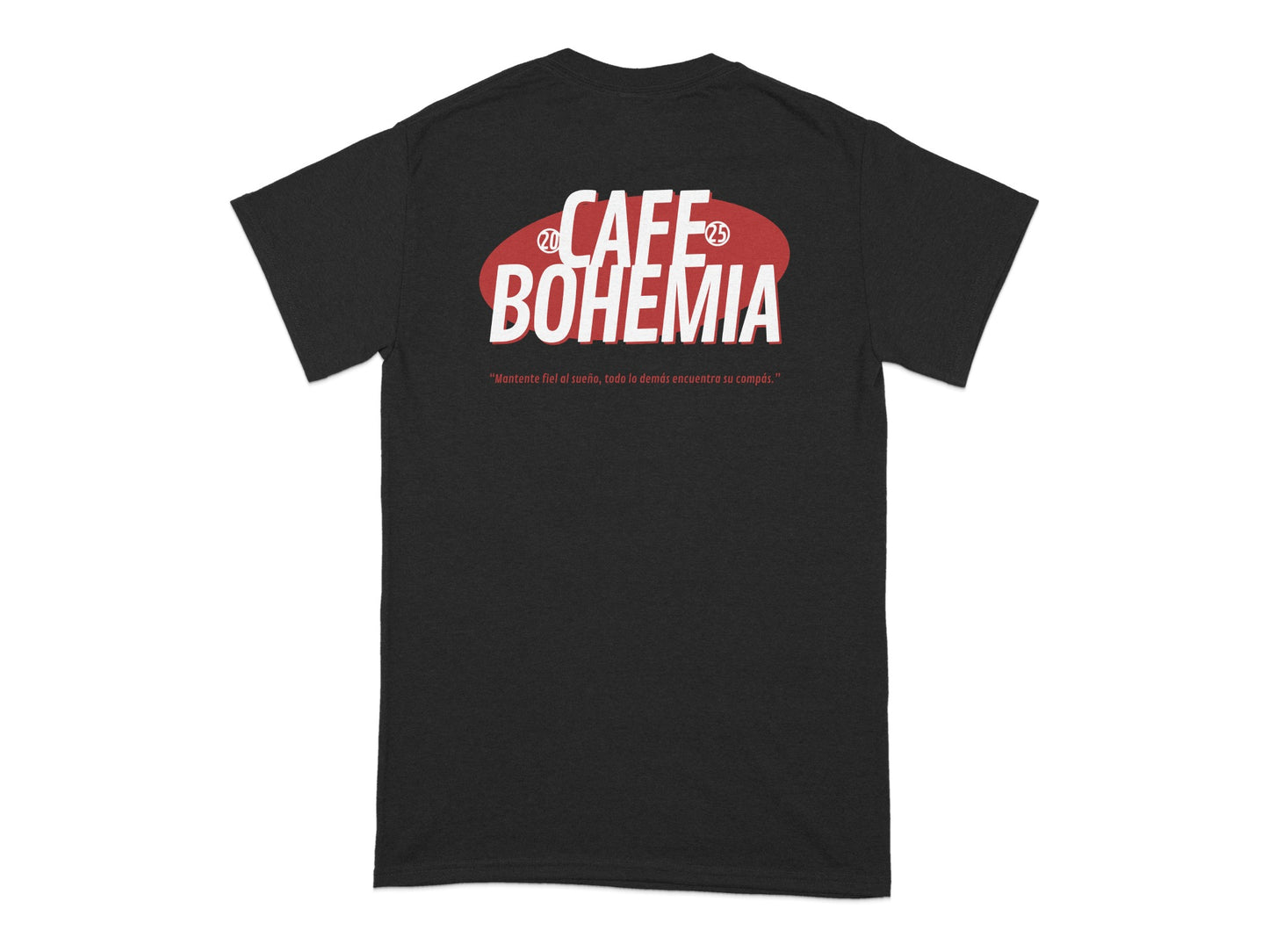 Cafe Bohemia Graphic Tee with Red and White Design