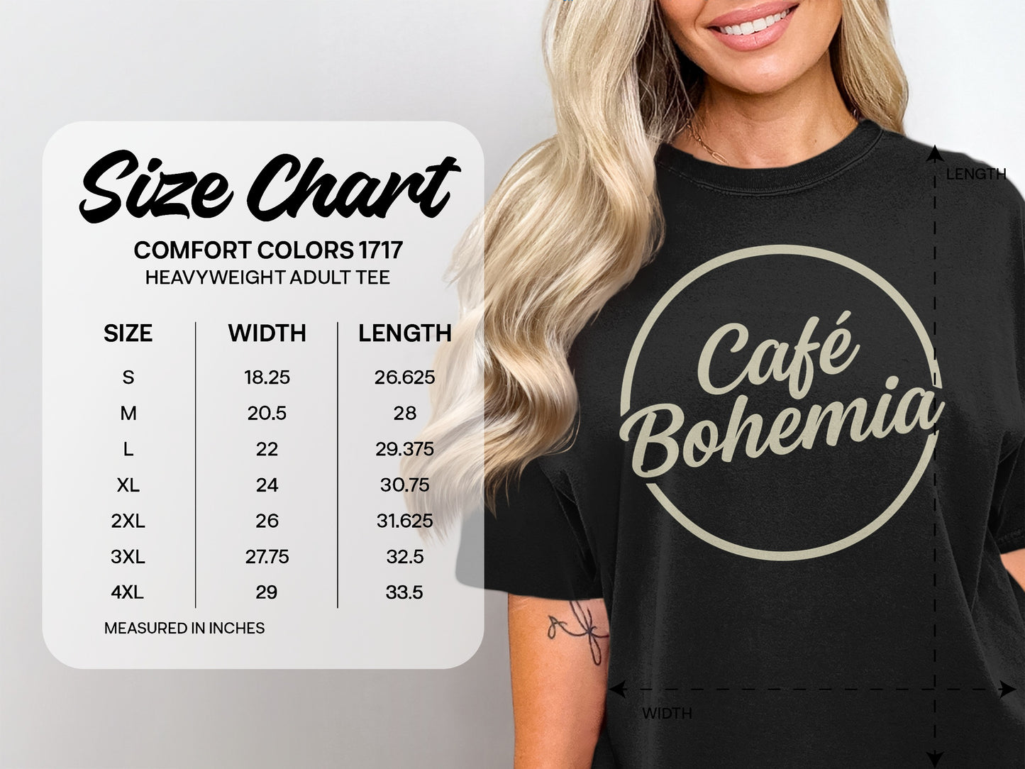Café Bohemia Comfort Colors 1717 Adult Tee product type