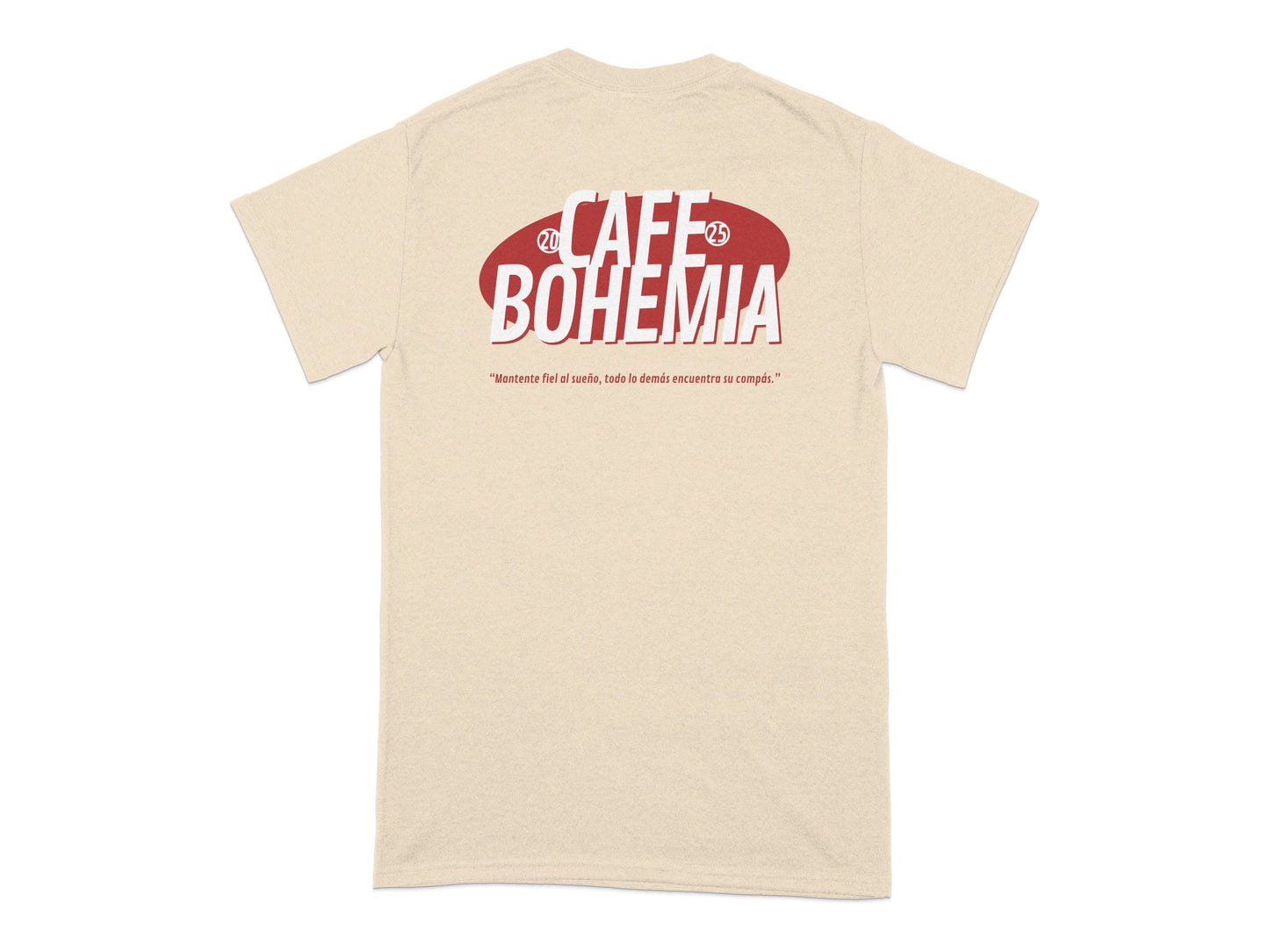 Cafe Bohemia Graphic Tee Back Print Design