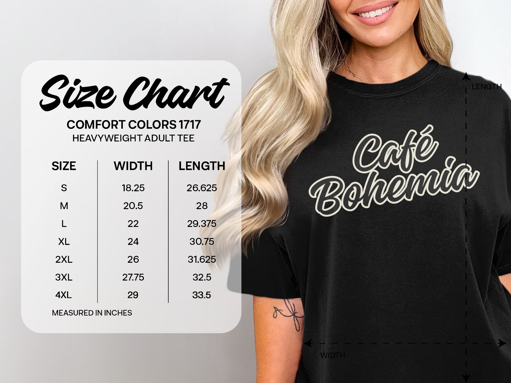 Café Bohemia Comfort Colors 1717 Adult Tee product type