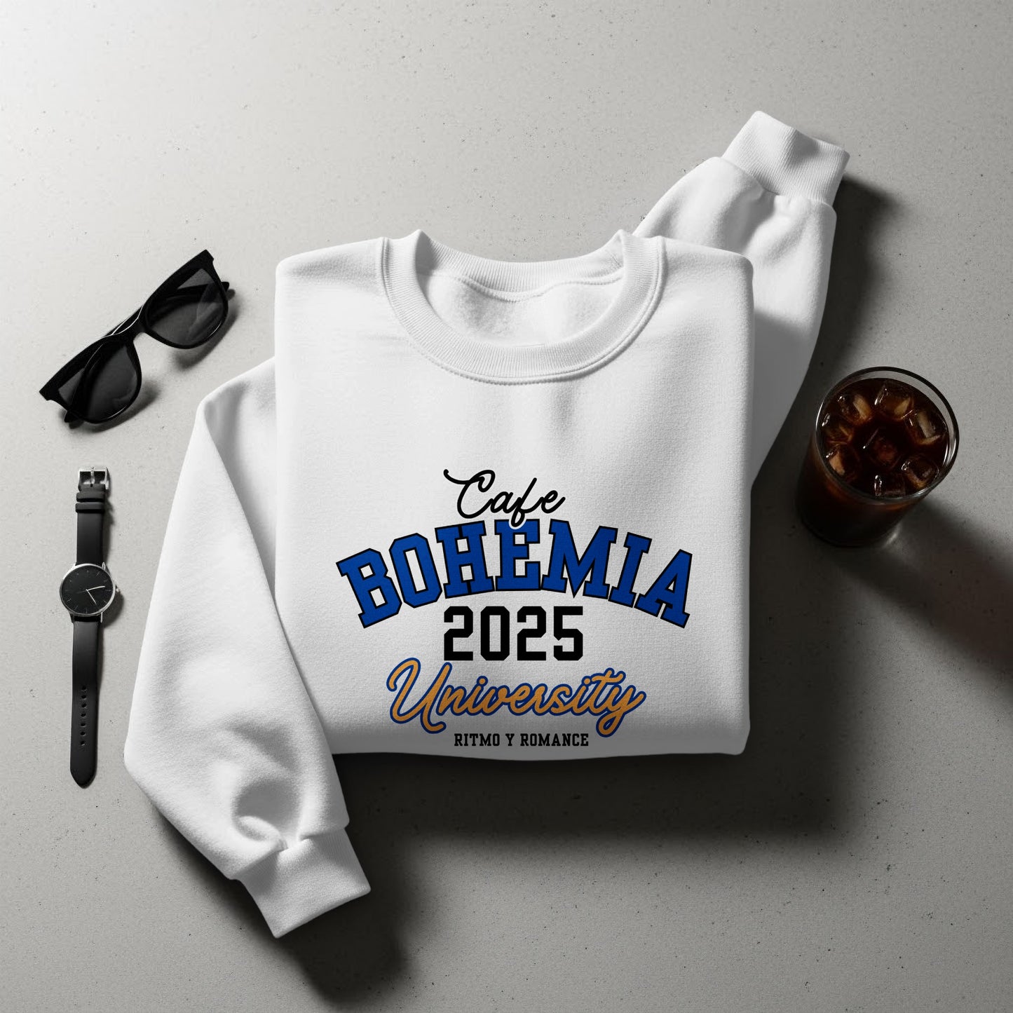 Cafe Bohemia 2025 University Sweatshirt Retro Style