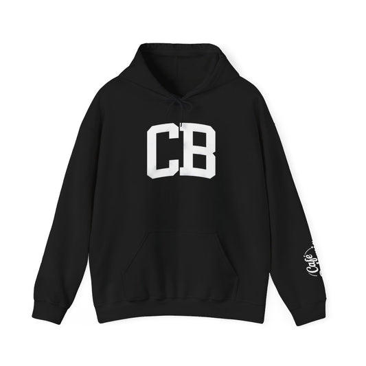 CB Graphic Black Hoodie with Front Pocket Design