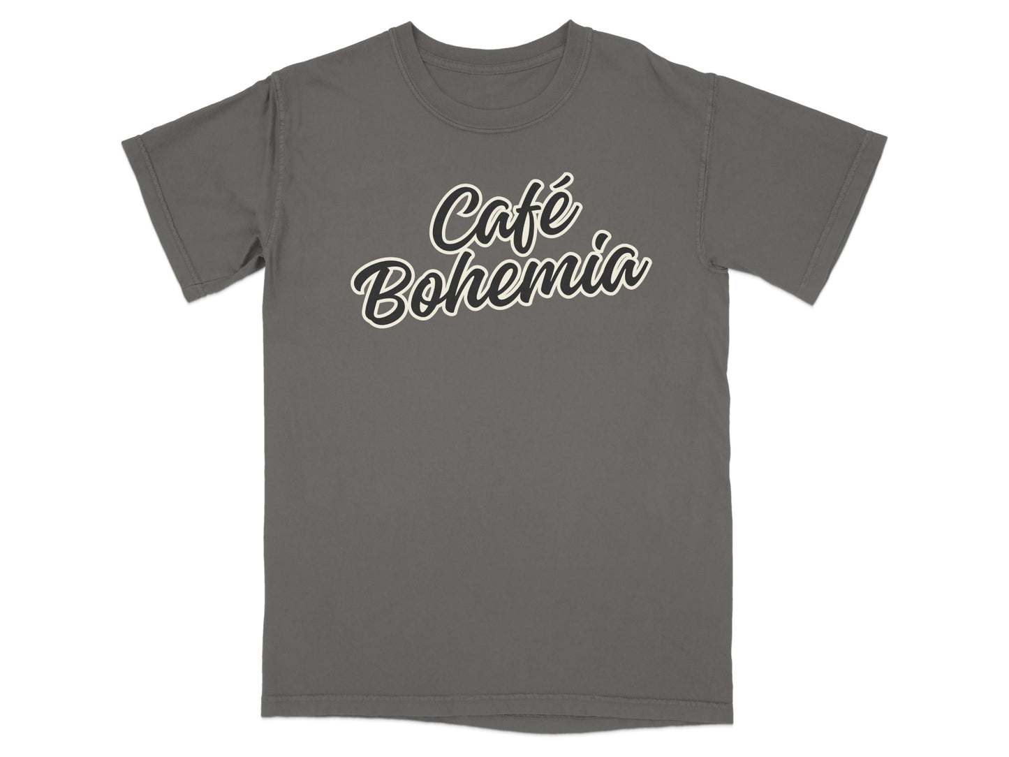 Cafe Bohemia Script Grey Apparel product type