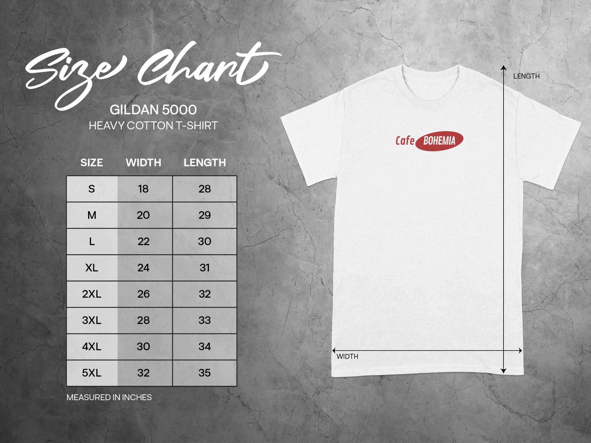 Cafe Bohemia Gildan 5000 Heavy Cotton T-shirt